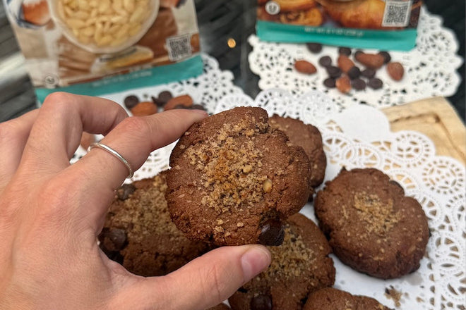 Almond Walnut Chocolate Cookies