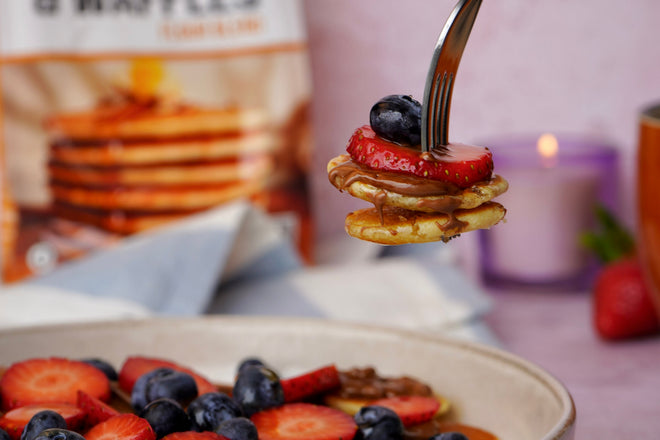 MINI PANCAKE BREAKFAST BOWL WITH PANCAKES AND WAFFLES FLOUR BLEND