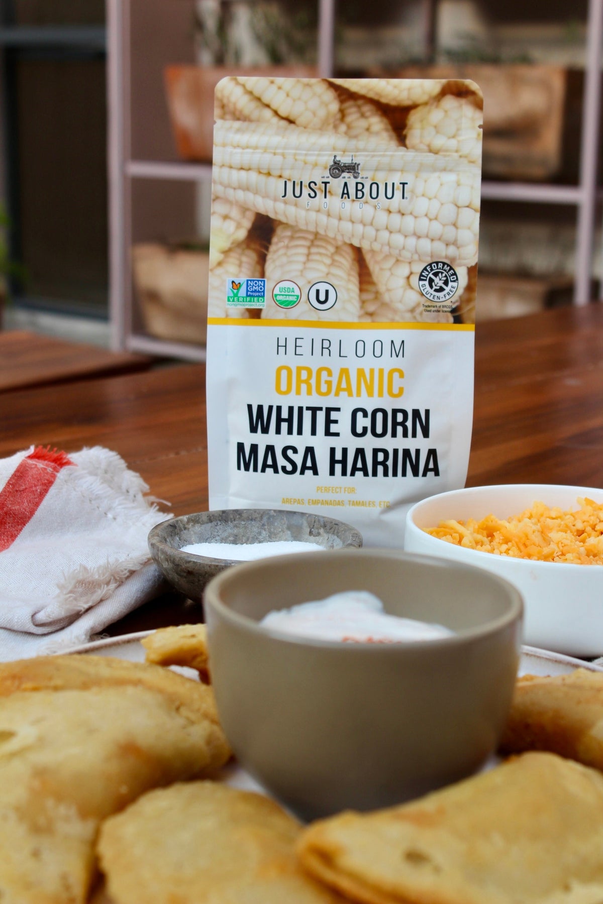 White Corn Heirloom Empanadas with Chilorio & Monterey Jack